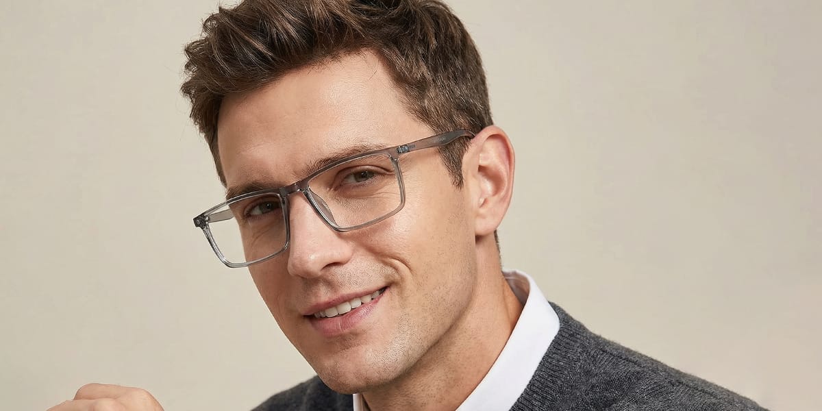 Clear Grey Jordy Glasses - Rectangle Glasses