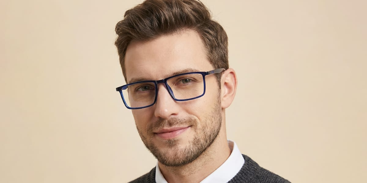 Blue Jordy Glasses - Rectangle Glasses