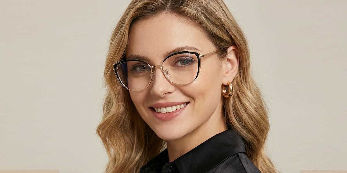 Gold Black Karly Glasses - Cat Eye Glasses