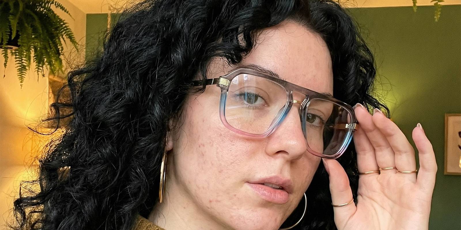 Grey Blue Pink Marlen Glasses - Aviator Glasses