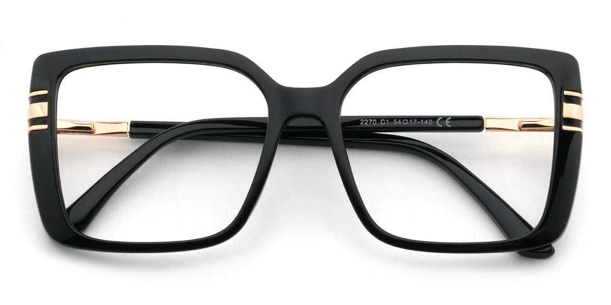 Black Kenyatta Glasses - Rectangle Glasses