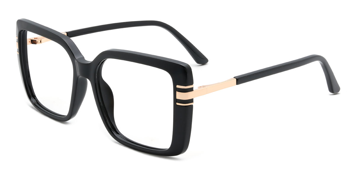 Black Kenyatta Glasses - Rectangle Glasses