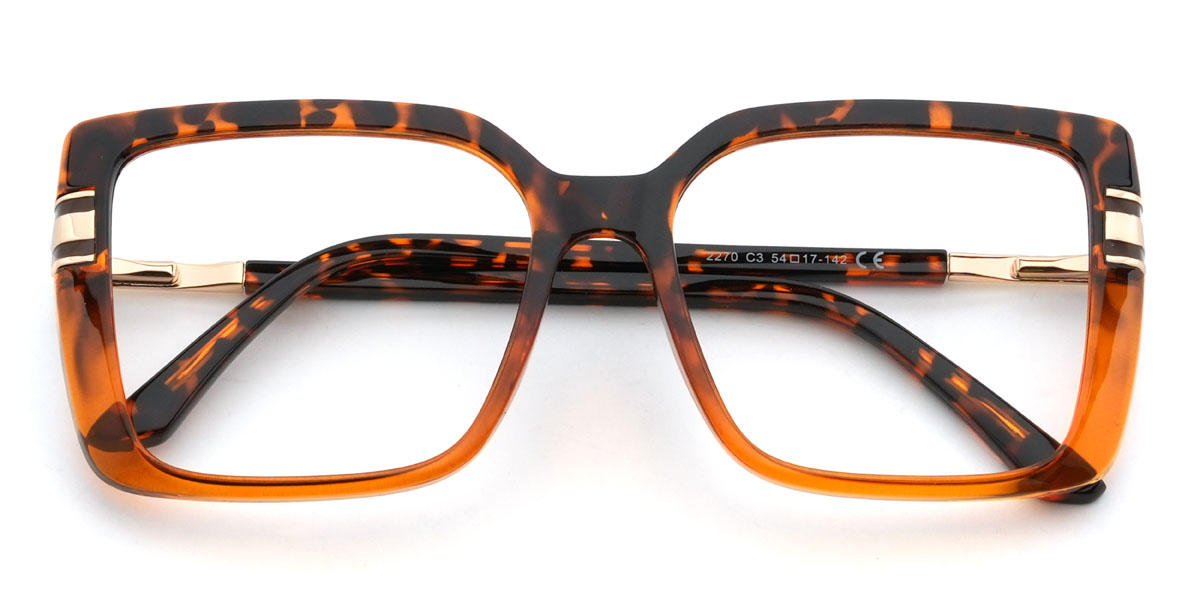 Orange Tortoiseshell Kenyatta Glasses - Rectangle Glasses
