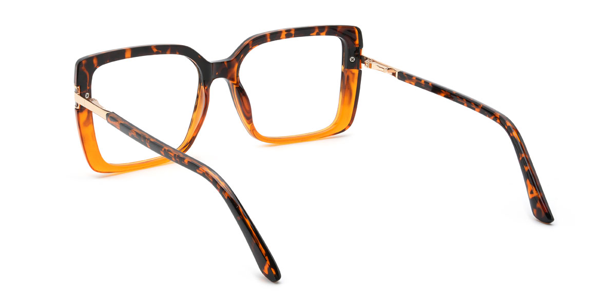 Orange Tortoiseshell Kenyatta Glasses - Rectangle Glasses