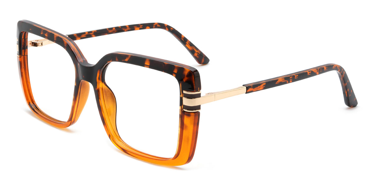 Orange Tortoiseshell Kenyatta Glasses - Rectangle Glasses