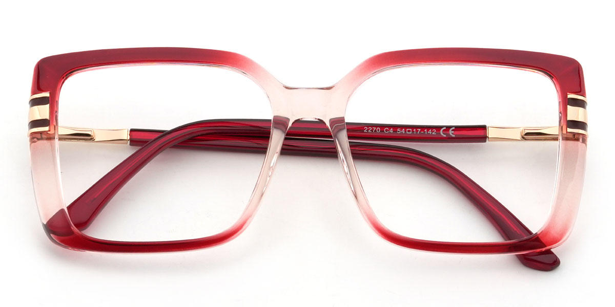Gradient Red Kenyatta Glasses - Rectangle Glasses