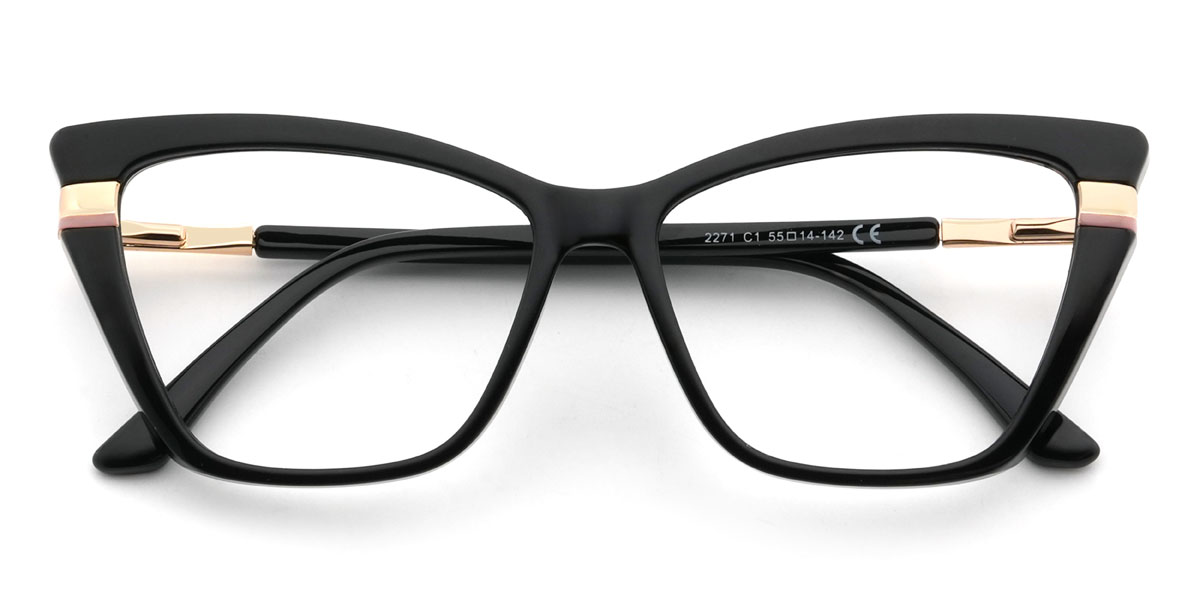 Black Lamonte Glasses - Cat Eye Glasses