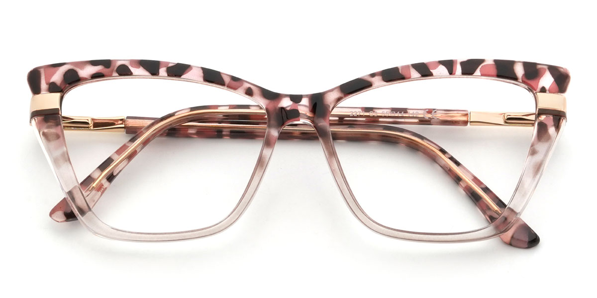 Clear Pink Tortoiseshell Lamonte Glasses - Cat Eye Glasses