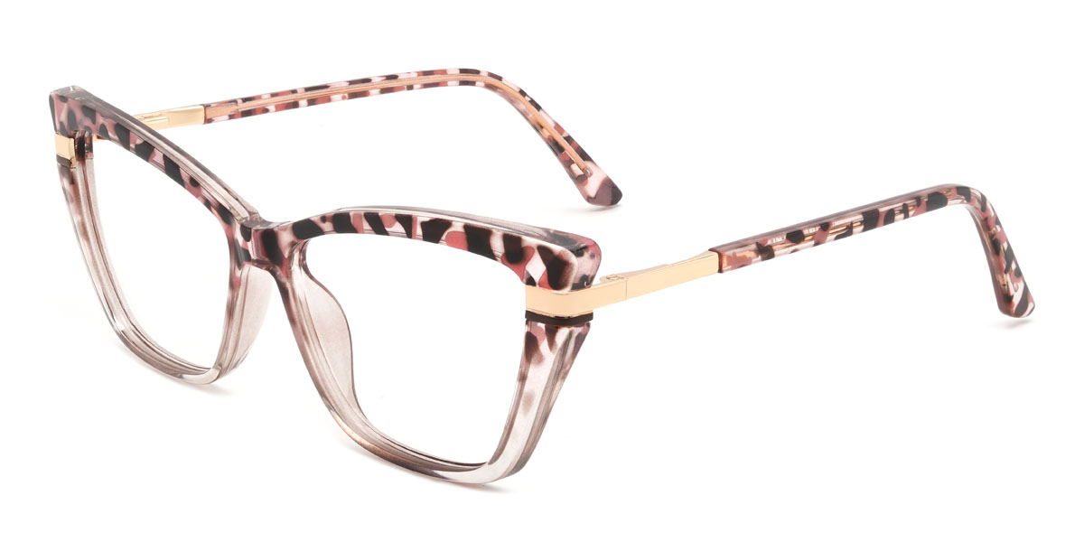 Clear Pink Tortoiseshell Lamonte Glasses - Cat Eye Glasses