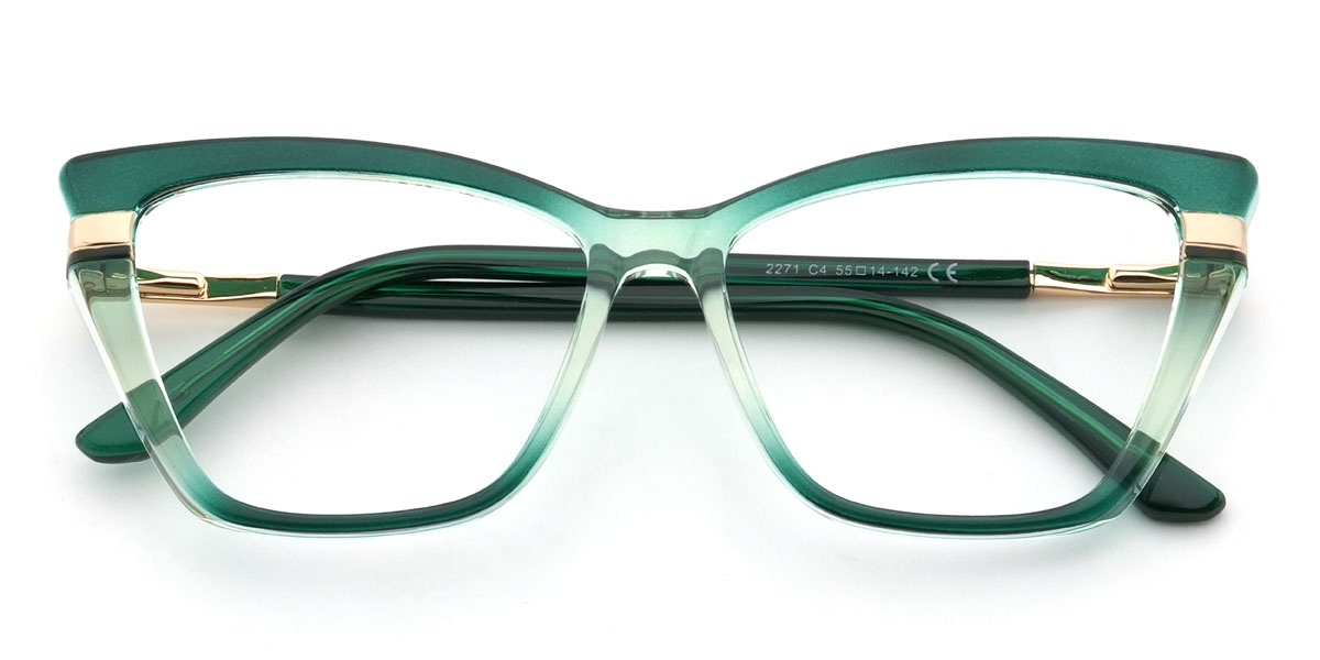 Gradient Green Lamonte Glasses - Cat Eye Glasses