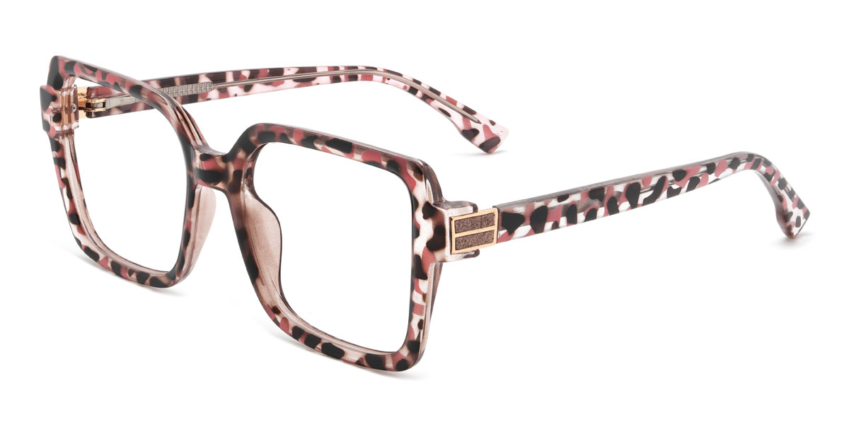 Pink Tortoiseshell Carrero Glasses - Rectangle Glasses