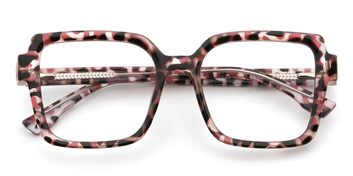 Pink Tortoiseshell Carrero Glasses - Rectangle Glasses
