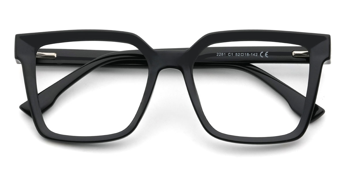 Black Emilie Glasses - Rectangle Glasses