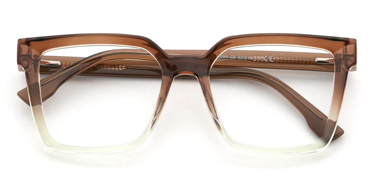 Brown Green Emilie Glasses - Rectangle Glasses
