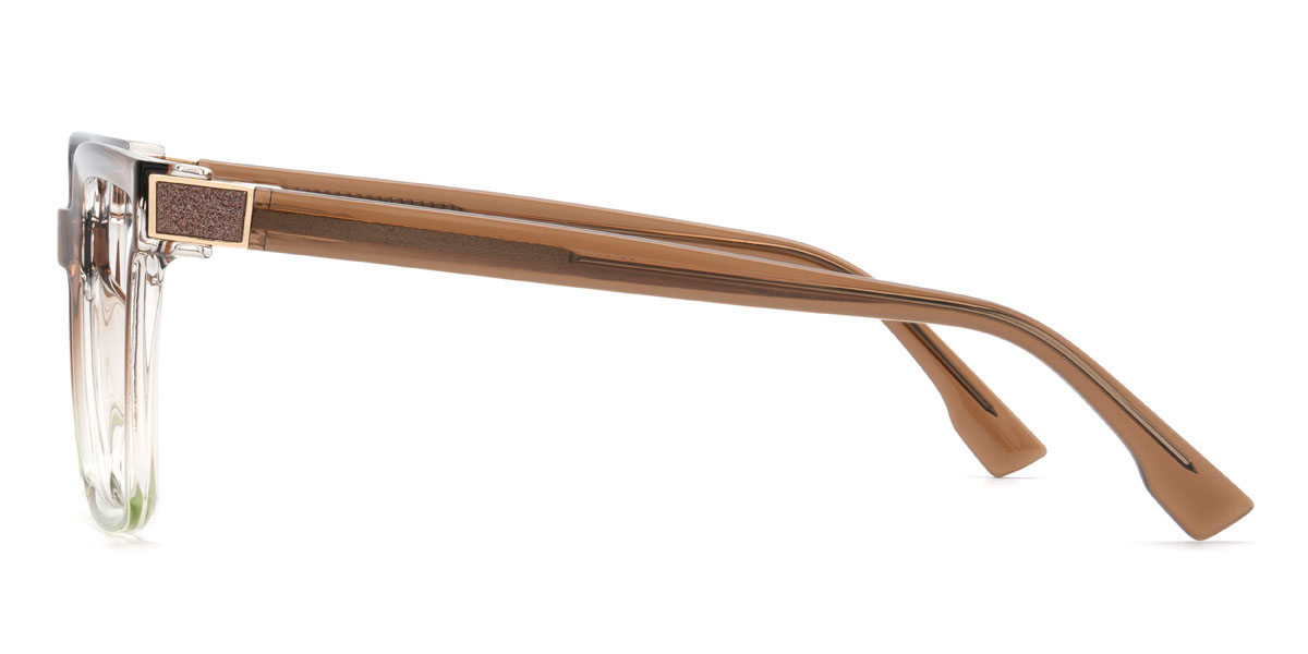 Brown Green Emilie Glasses - Rectangle Glasses