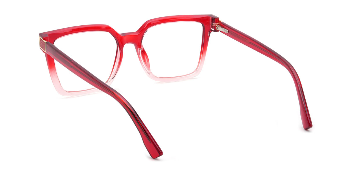 Red Pink Emilie Glasses - Rectangle Glasses