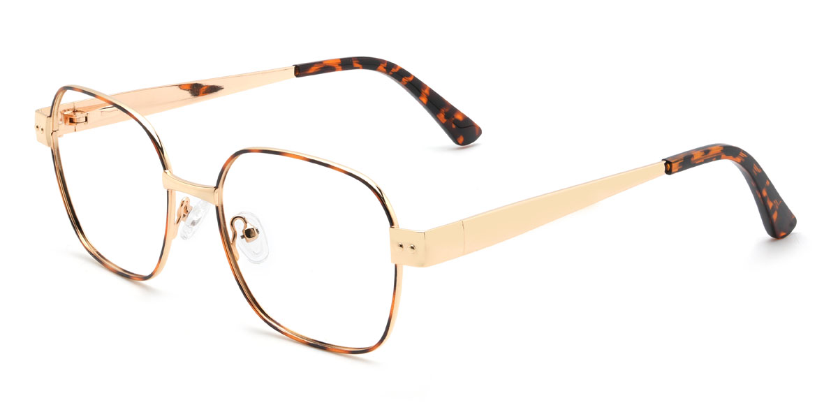 Gold Tortoiseshell Anastacio Glasses - Rectangle Glasses