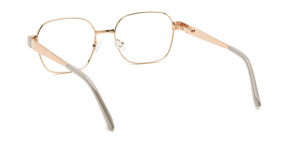 Gold Grey Anastacio Glasses - Rectangle Glasses