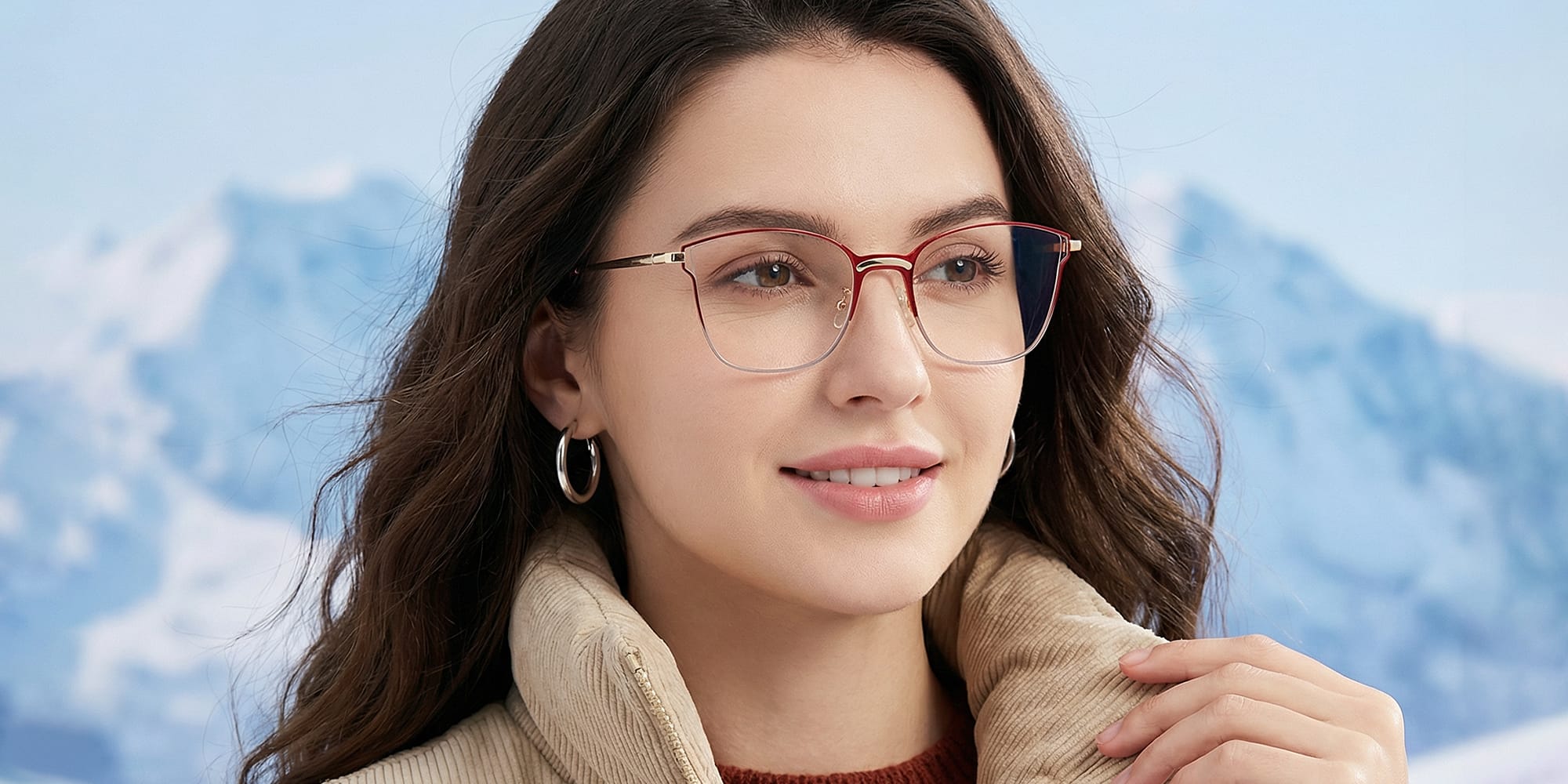 Red Blue Frode Glasses - Square Glasses