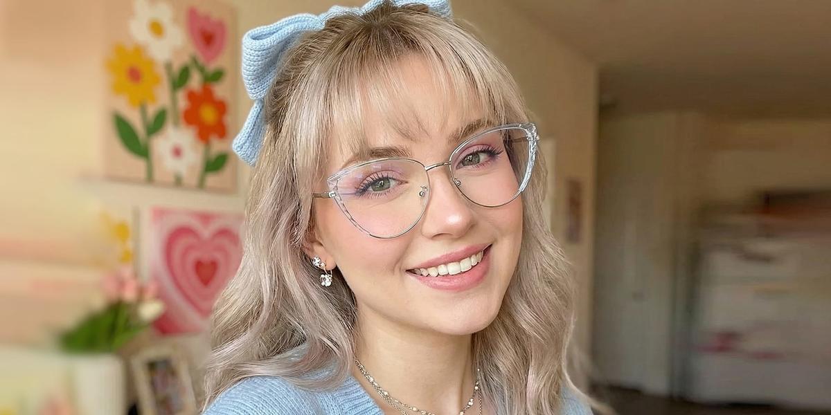 Hell Blau Lethe Brille - Cat Eye Glasses