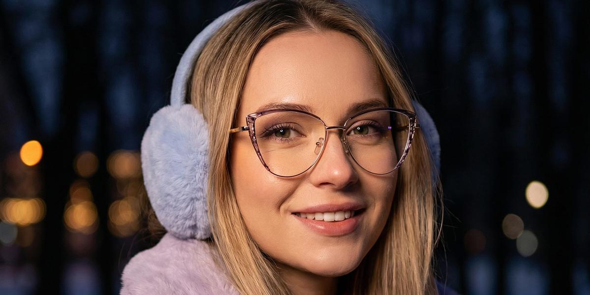 Clear Purple Lethe Glasses - Cat Eye Glasses