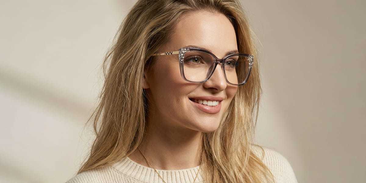 Grey Lyric Glasses - Square Glasses