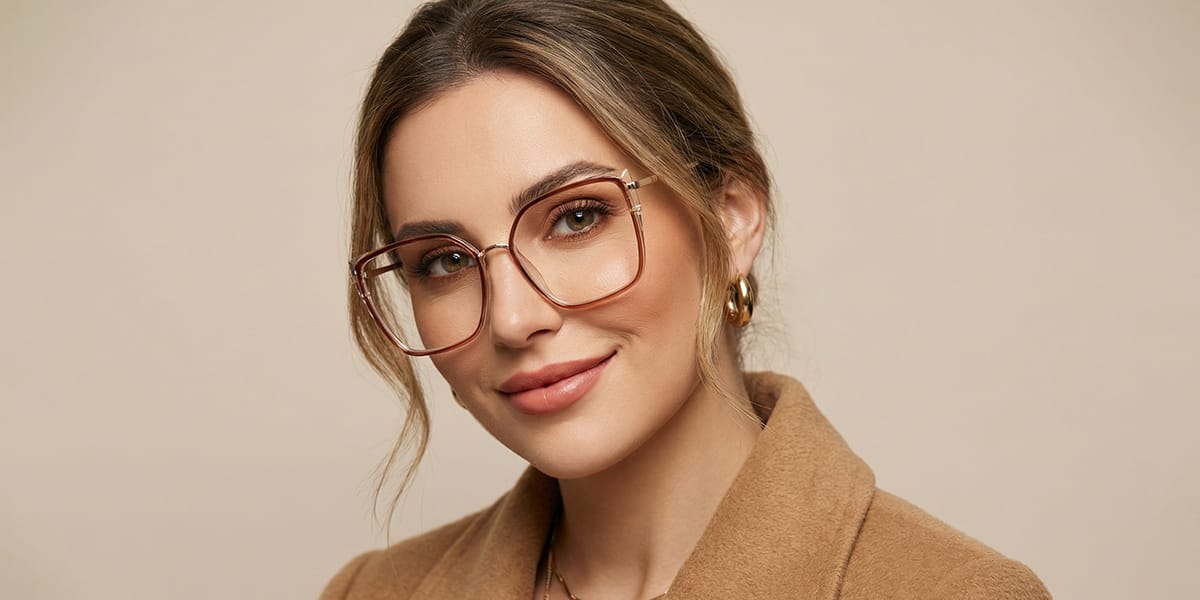 Klarlack Ziegel Rot Nors Brille - Square Glasses