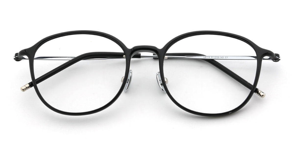 Black Sriyan Glasses - Oval Glasses