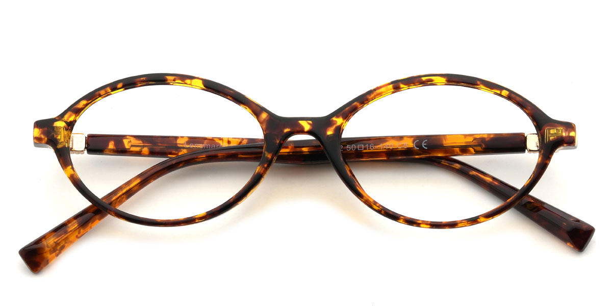 Yellow Tortoiseshell Andrea Glasses - Oval Glasses