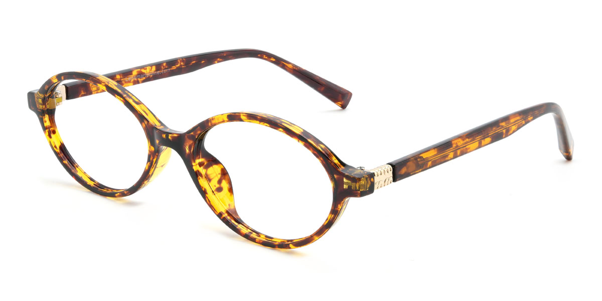 Yellow Tortoiseshell Andrea Glasses - Oval Glasses