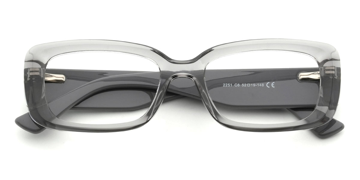 Clear Grey Cheston Glasses - Rectangle Glasses
