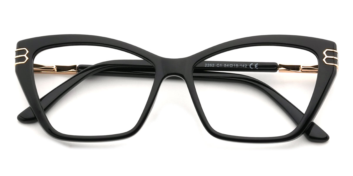 Black Darina Glasses - Cat Eye Glasses