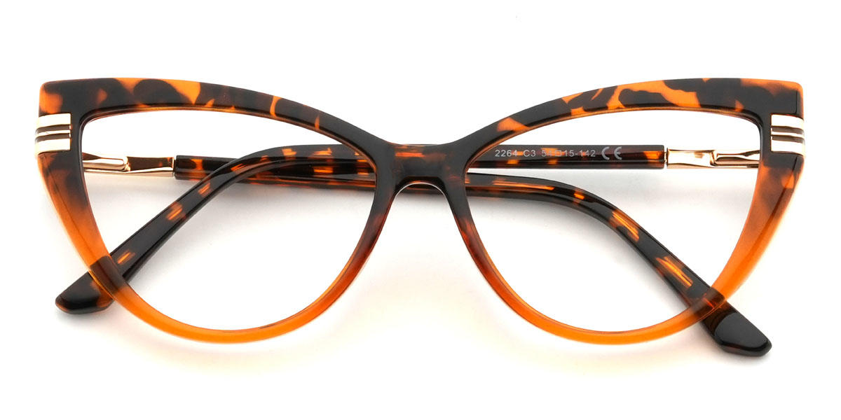 Orange Tortoiseshell Inanna Glasses - Cat Eye Glasses