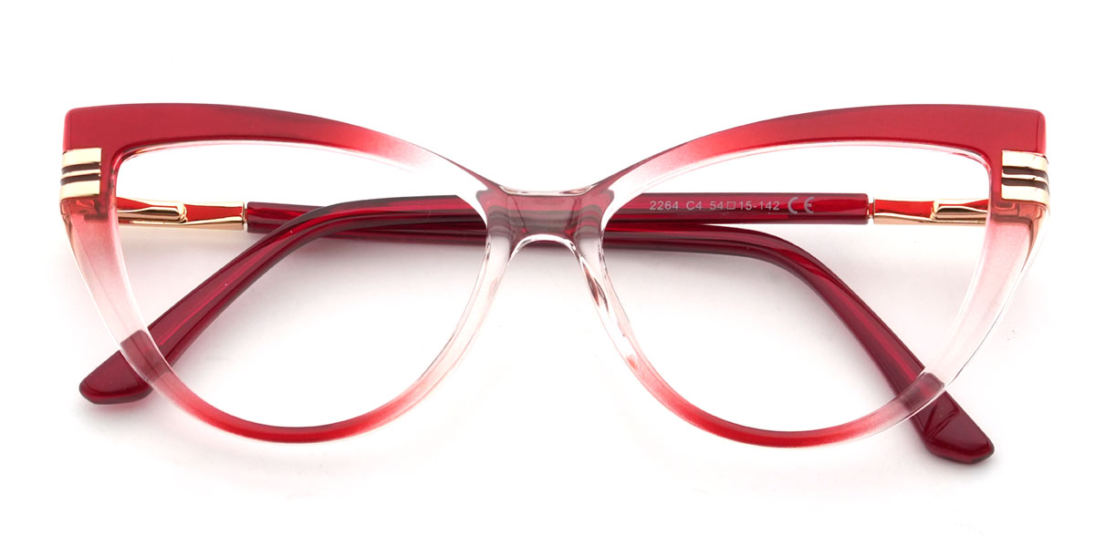 Gradient Red Inanna Glasses - Cat Eye Glasses