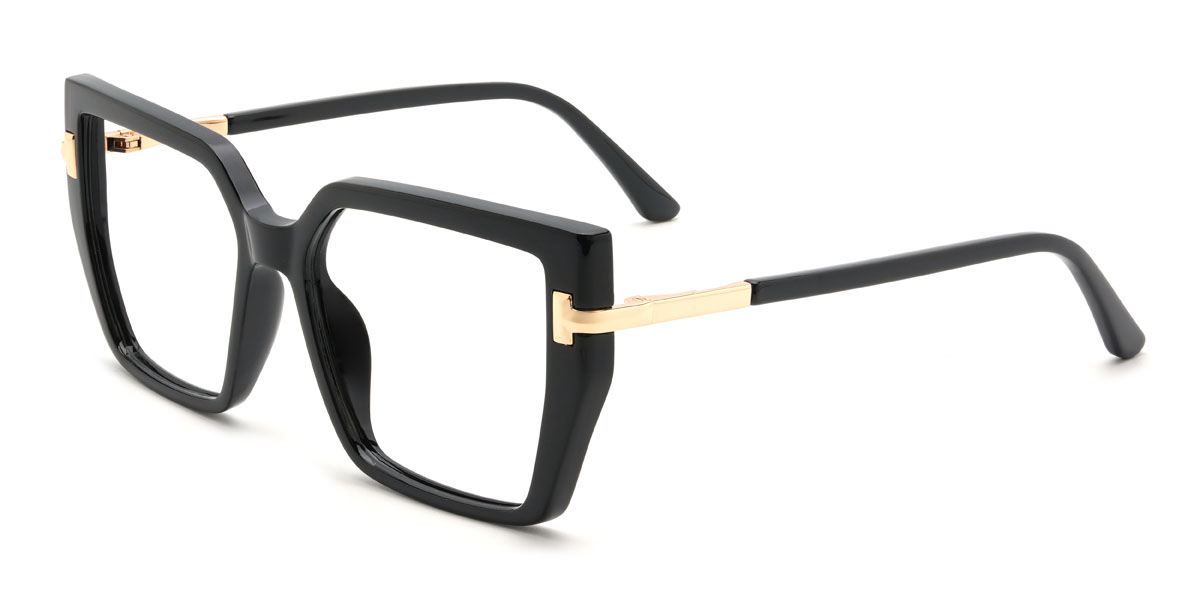 Black Nawfal Glasses - Rectangle Glasses