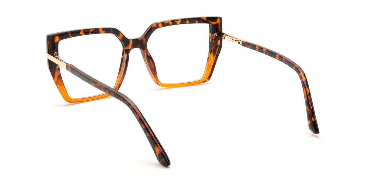 Orange Tortoiseshell Nawfal Glasses - Rectangle Glasses