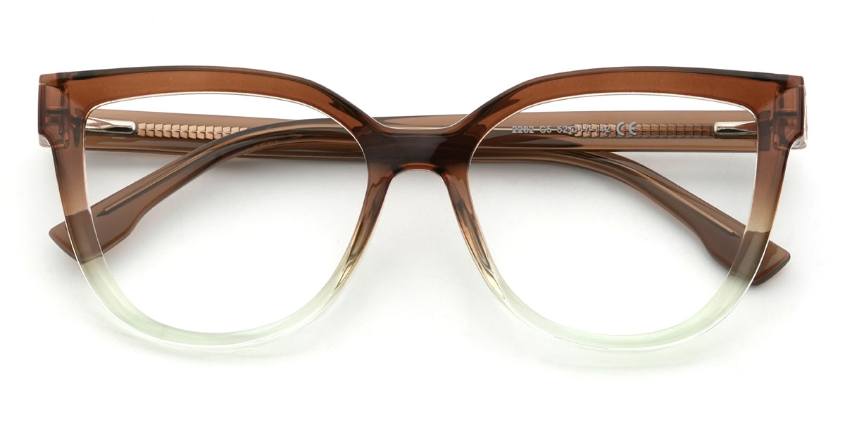 Brown Green Gianfranco Glasses - Oval Glasses