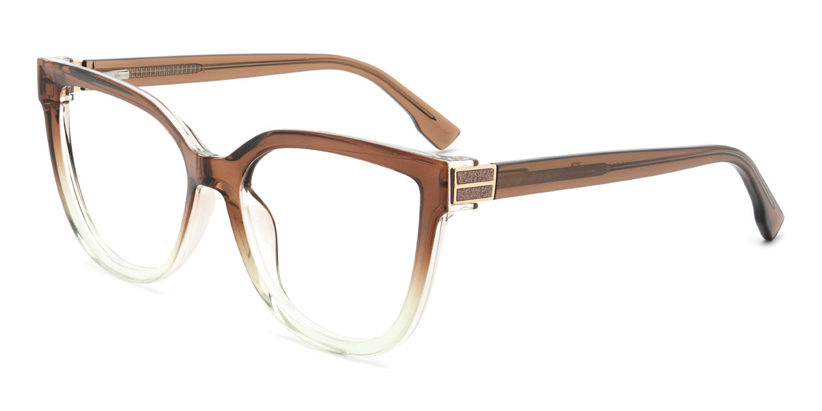 Brown Green Gianfranco Glasses - Oval Glasses