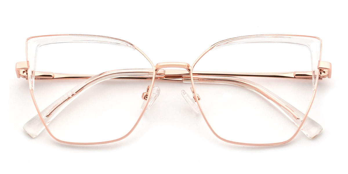 Rose Gold Clear Anjana Glasses - Cat Eye Glasses