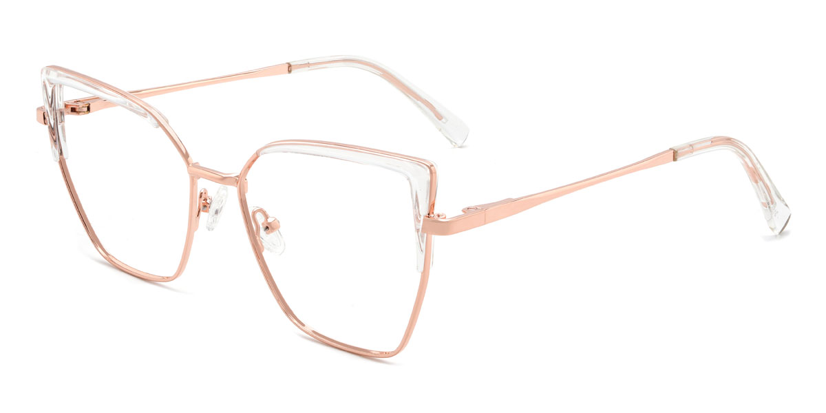 Rose Gold Clear Anjana Glasses - Cat Eye Glasses