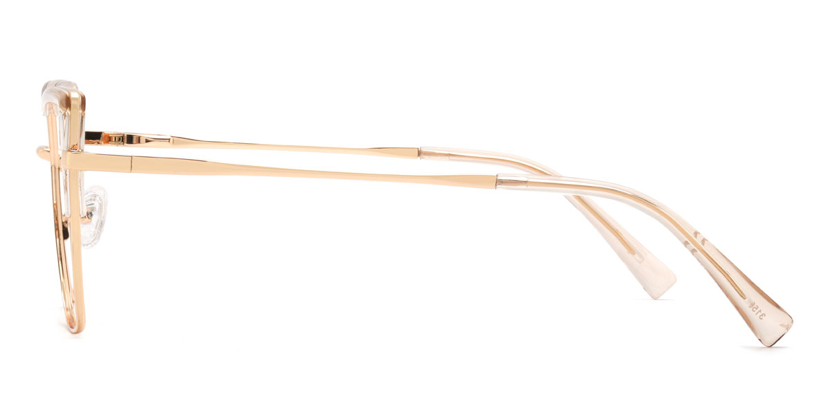 Gold Champagne Anjana Glasses - Cat Eye Glasses