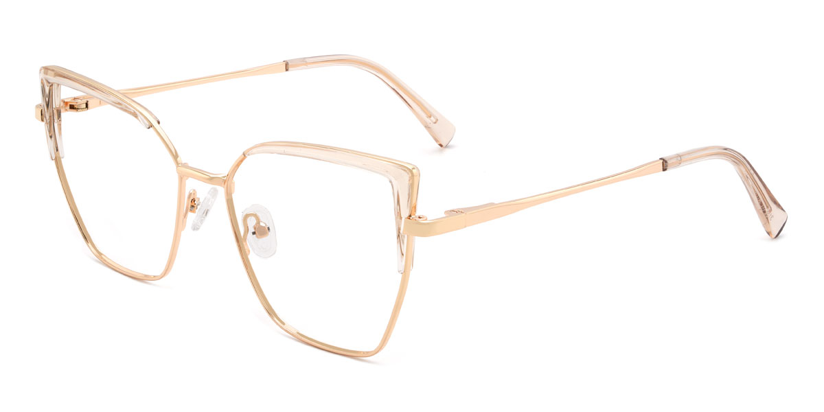 Gold Champagne Anjana Glasses - Cat Eye Glasses