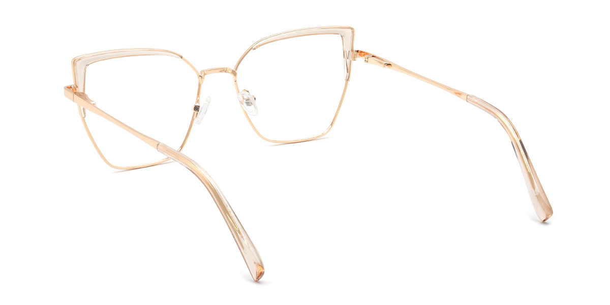 Gold Champagne Anjana Glasses - Cat Eye Glasses