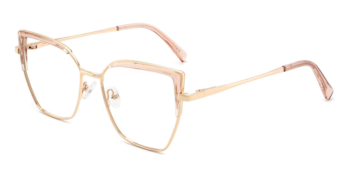 Gold Pink Anjana Glasses - Cat Eye Glasses