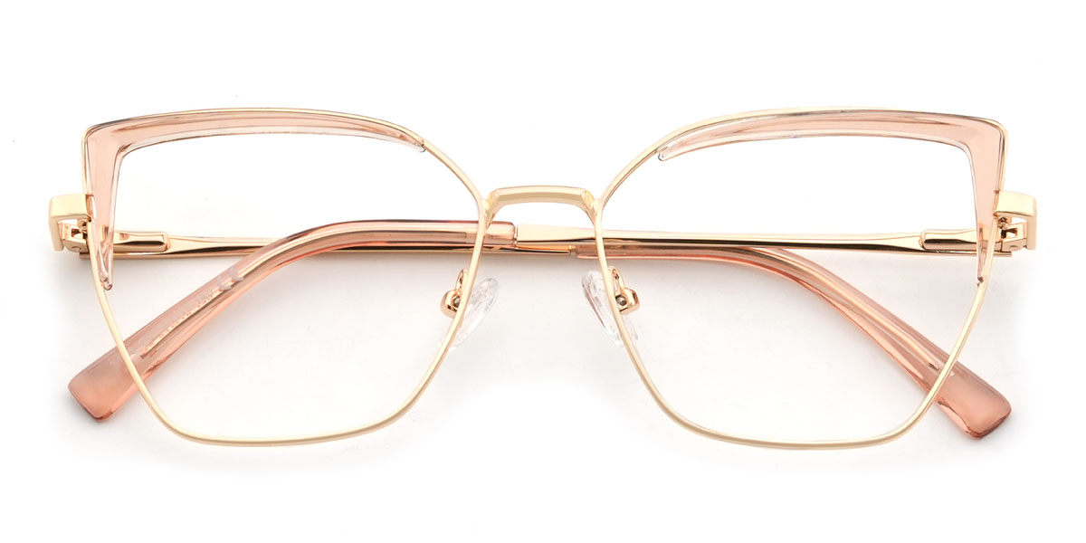 Gold Pink Anjana Glasses - Cat Eye Glasses