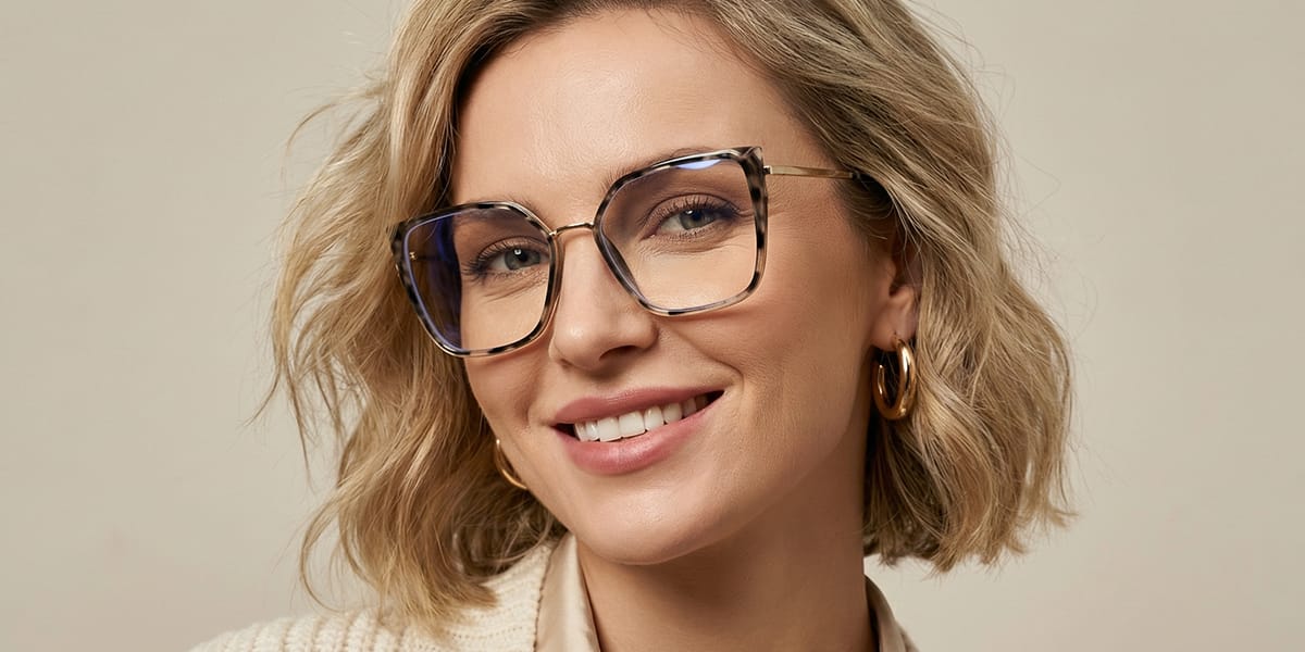 Grey Tortoiseshell Nors Glasses - Square Glasses