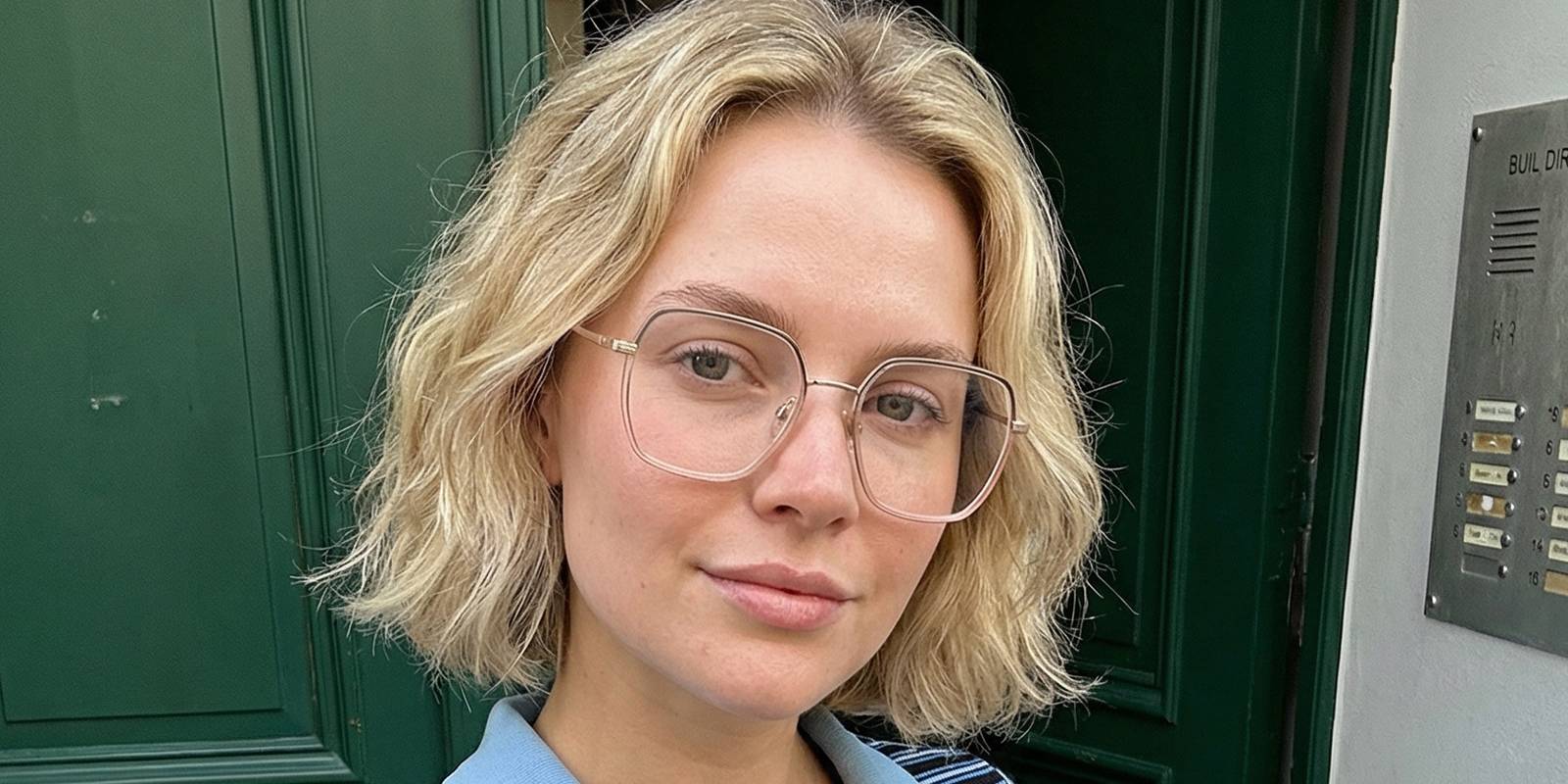 Grey Pink Kailee Glasses - Square Glasses