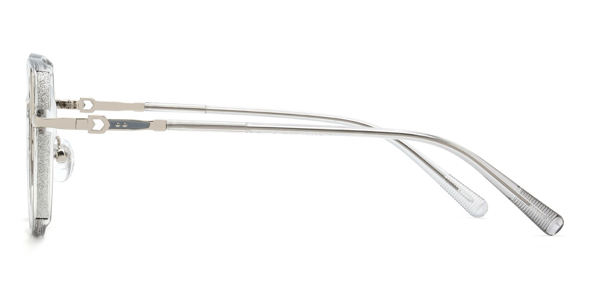 Clear Grey Arantxa Glasses - Oval Glasses