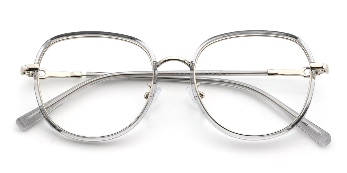 Clear Grey Arantxa Glasses - Oval Glasses