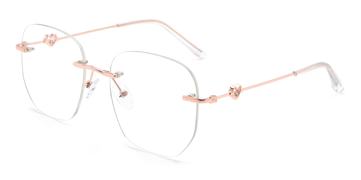Rose Gold Galina Glasses - Square Glasses